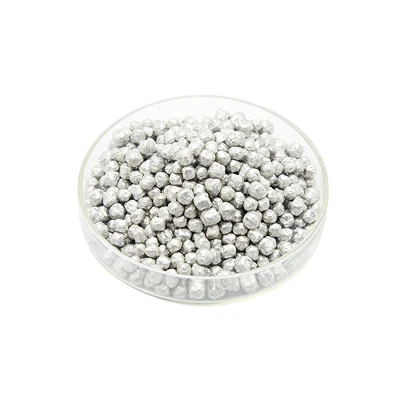 Granulo di magnesio bianco argento ad alta purezza al 99,9%.